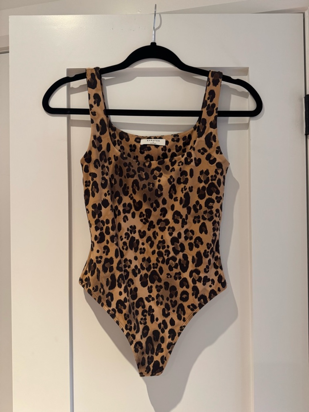 Arizona Babaton Leopard Print One-Piece Bodysuit in Brown and Black